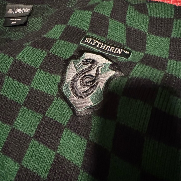 Slytherin Checkered Cardigan - Green and Black - Picture 2 of 7